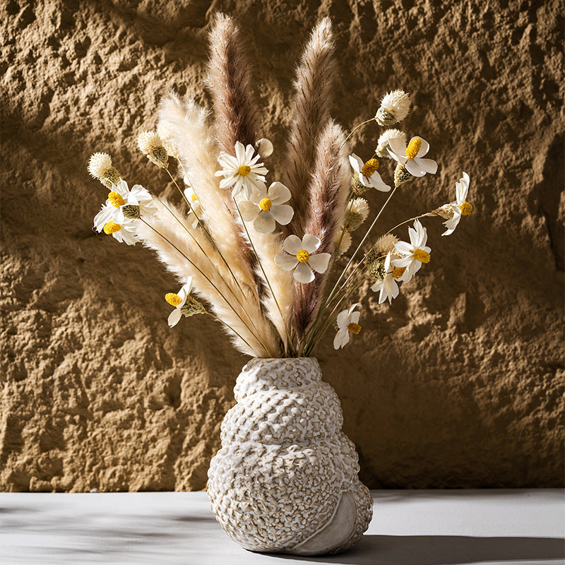Organic Textured Ceramic Stacked Sculptural Vase