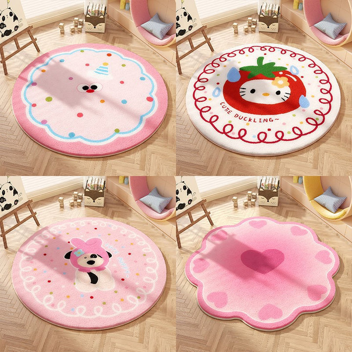 Playful Bow-Patterned Round Area Rug