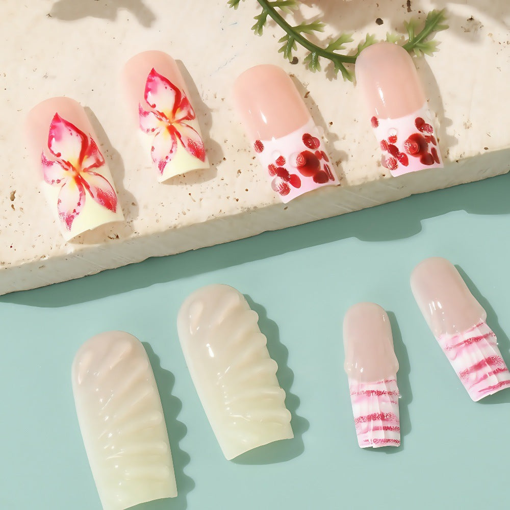 Artificial Nails Set with Elegant Floral Designs Stornfield