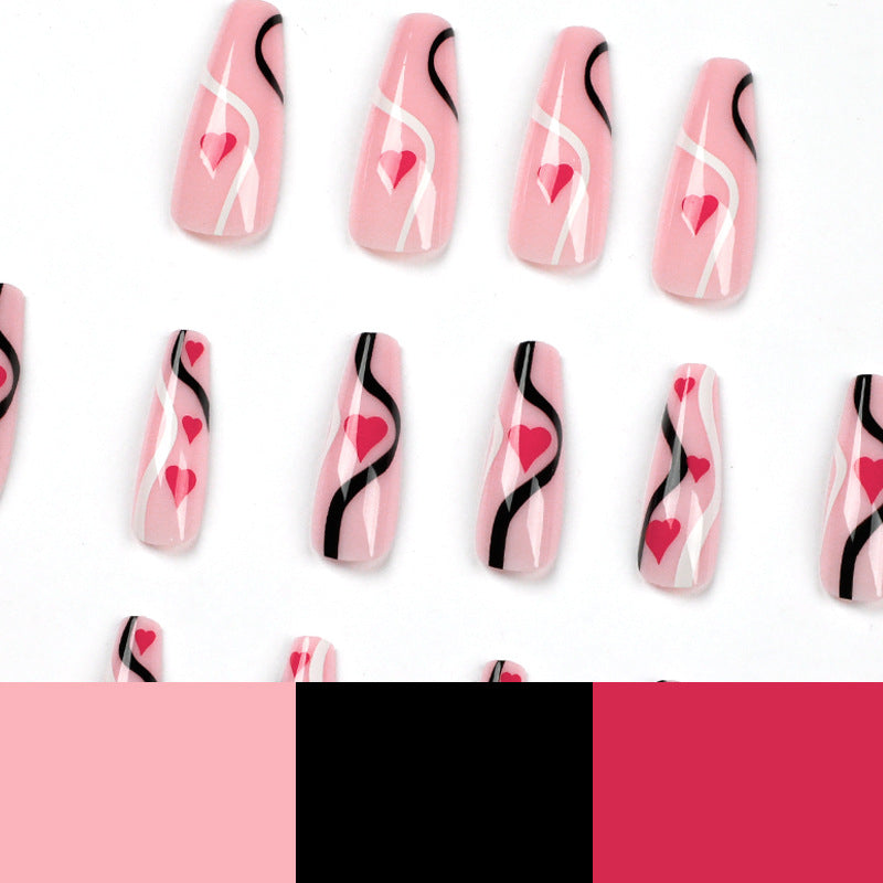 Artificial nail extensions with heart design Stornfield