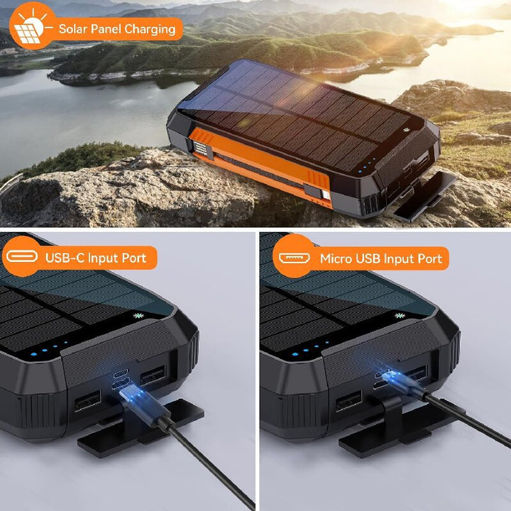 Robust Solar Power Bank with Multifunctional Charging Port Stornfield