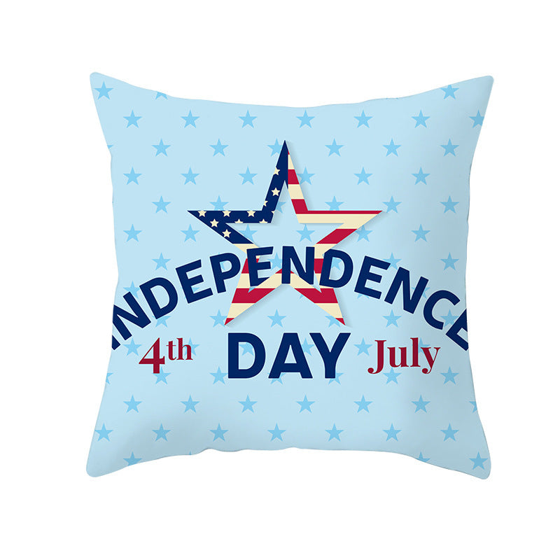 Patriotic Independence Day Cotton Canvas Throw Pillow Cover