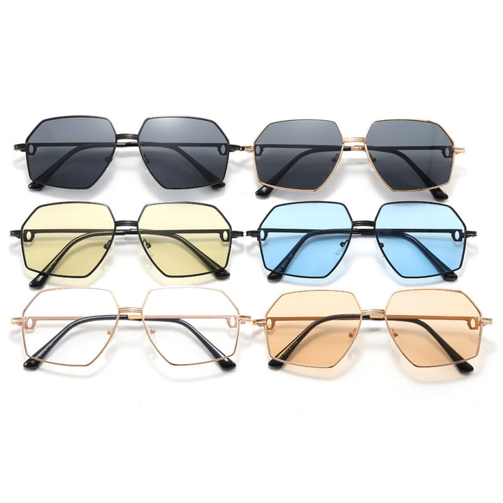 Ladies Stylish geometric sunglasses with elegant metal frame Stornfield