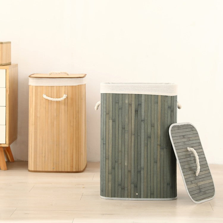 Laundry basket made of natural bamboo by Stornfield