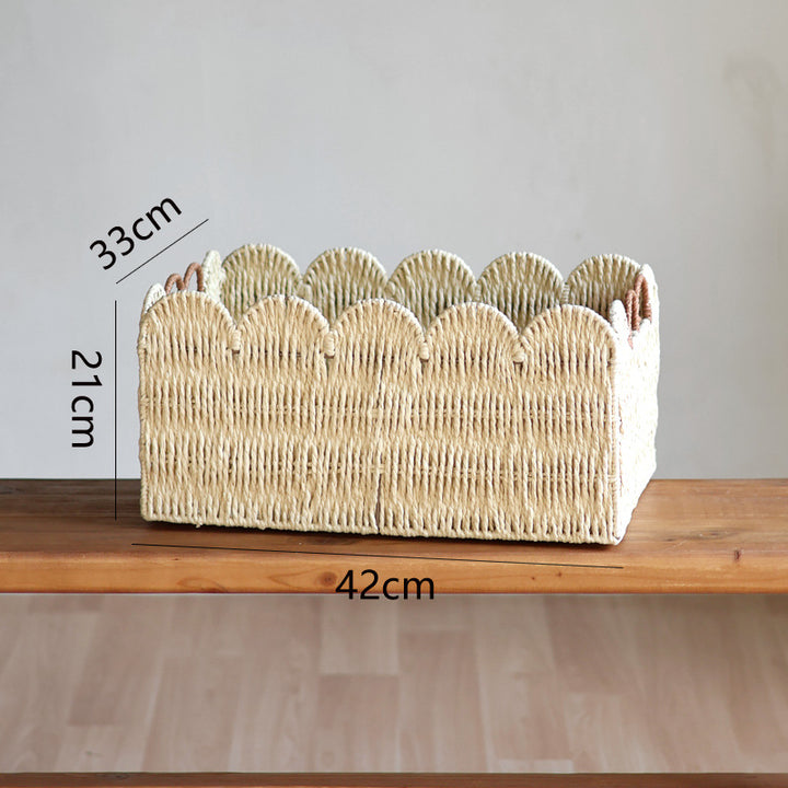 Handcrafted storage basket with wave edge Stornfield