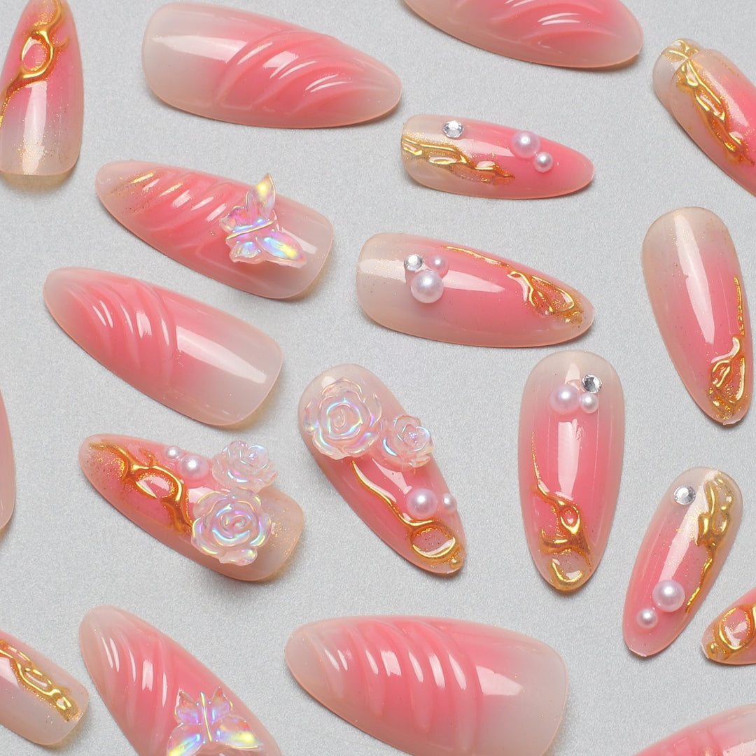 Artistic Floral Nail Extensions Stornfield
