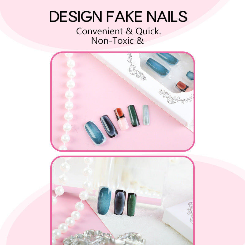 Acrylic nail set with stylish gradient color effects Stornfield