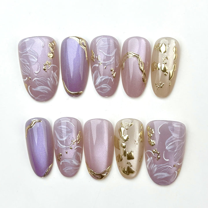 Elegant Decorative Press-On Nails