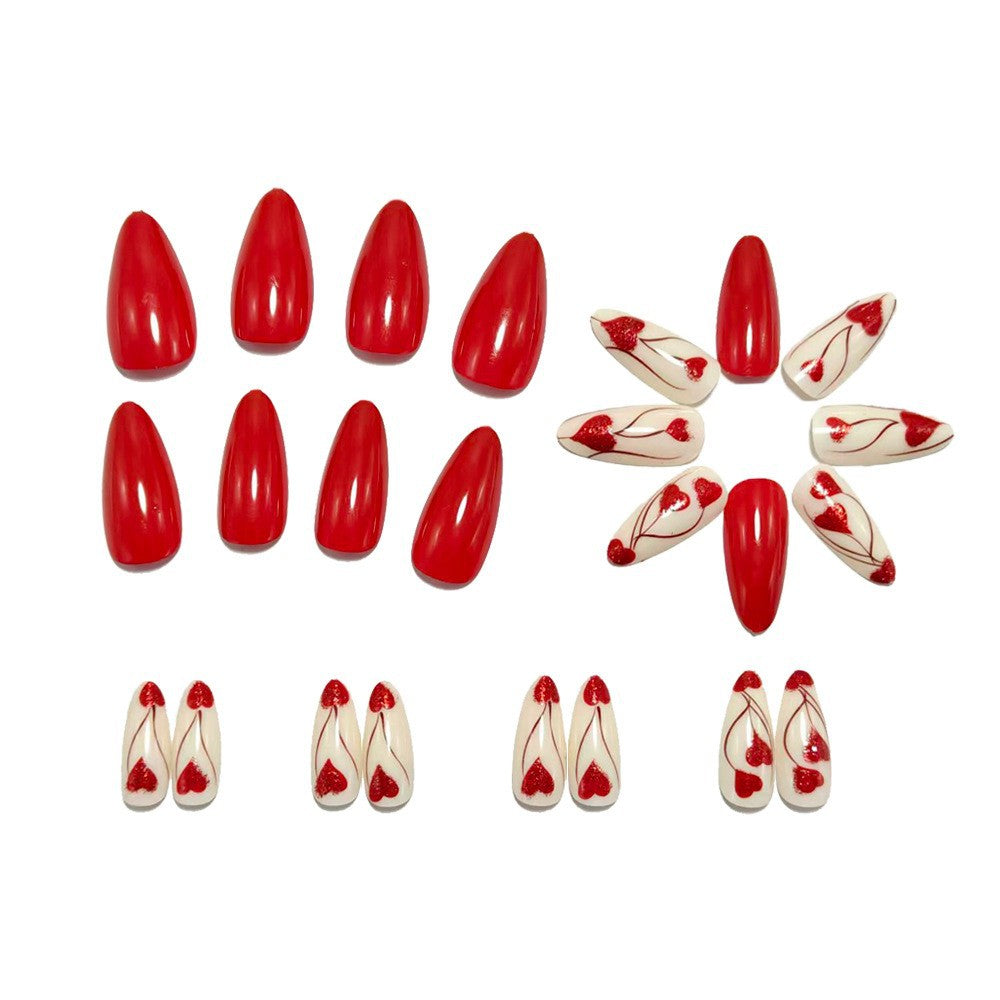 Artificial nails with Romantic Heart Design Stornfield
