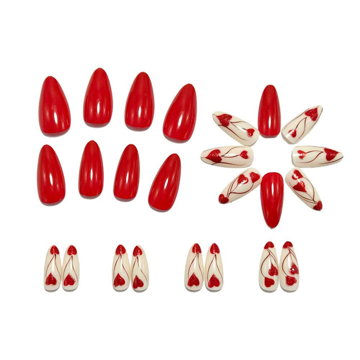 Artificial nails with Romantic Heart Design Stornfield