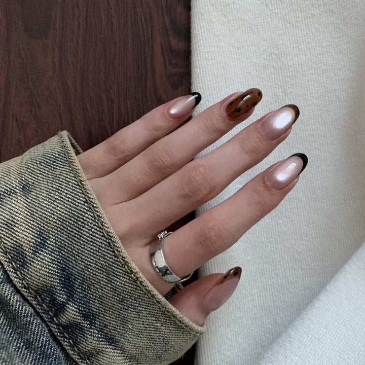 Artistic Ombre Press-On Nails with Creative Patterns Stornfield