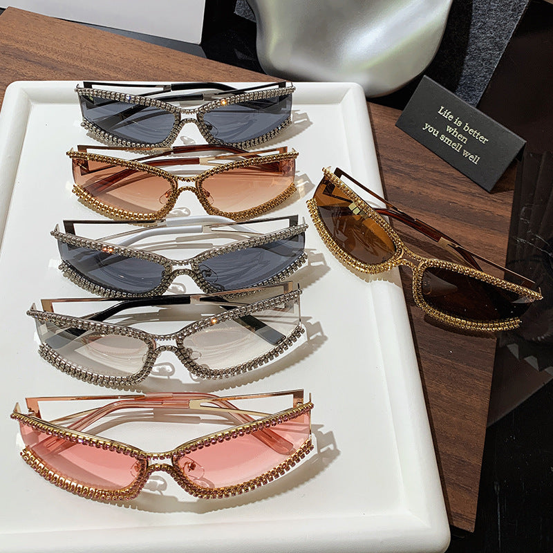 Women Cat-Eye Sunglasses with Sparkling Crystal Frame Stornfield
