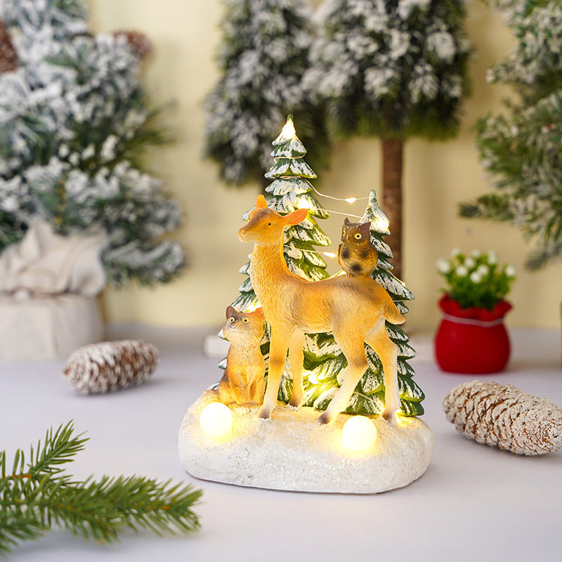 Illuminated Christmas decorative figure with animals Stornfield