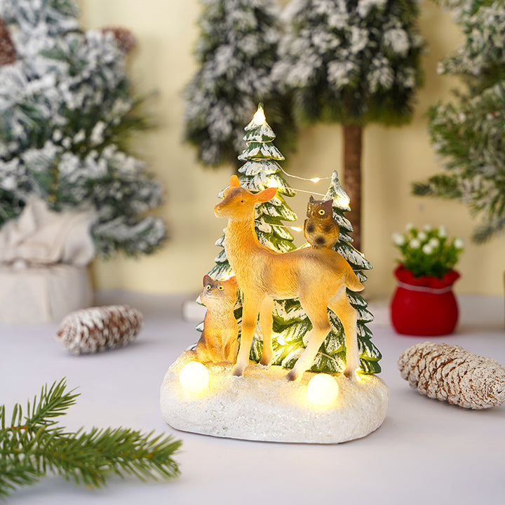Illuminated Christmas decorative figure with animals Stornfield