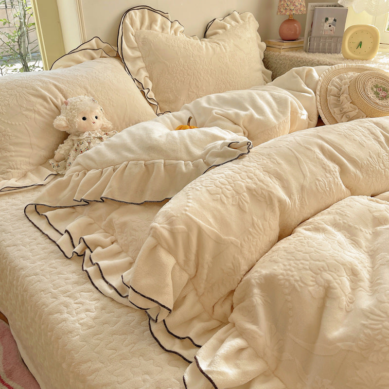 Floral Embossed Duvet Cover Set