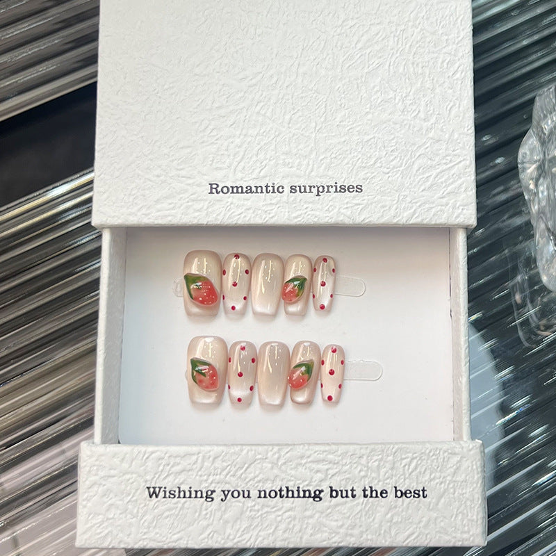Creative Strawberry-Themed Press-On Nail Set