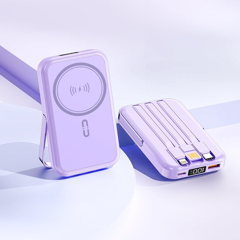Portable induction power bank with integrated stand and multiple connections Stornfield