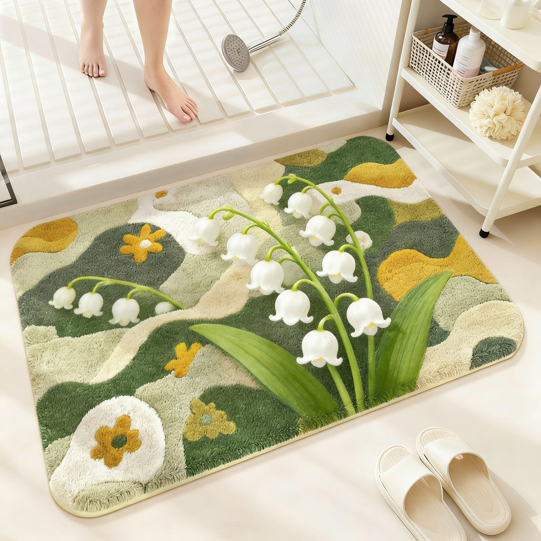 Floral Pattern Bath Rug