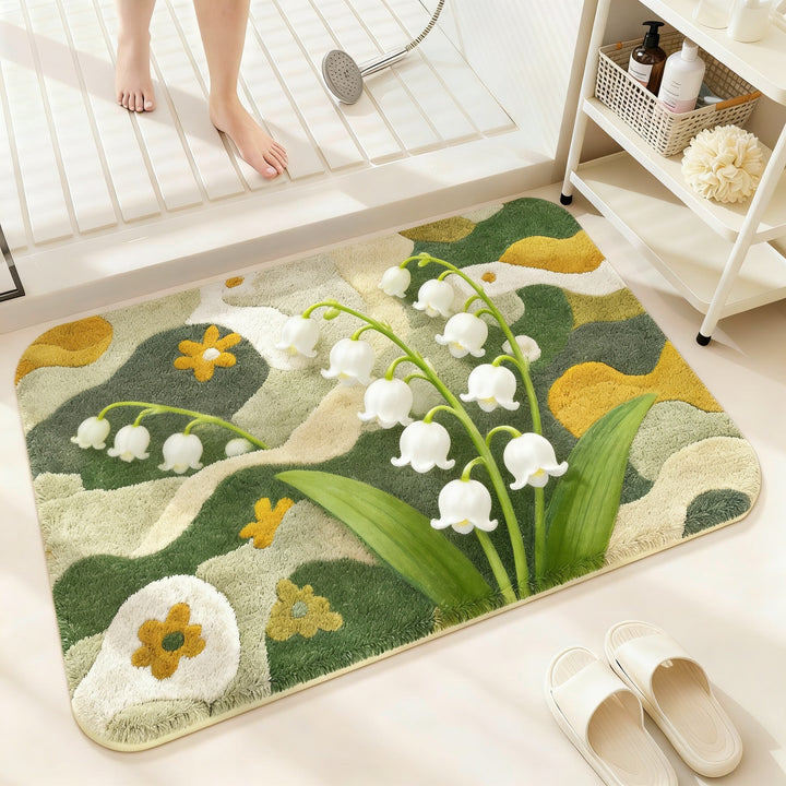Floral Pattern Bath Rug