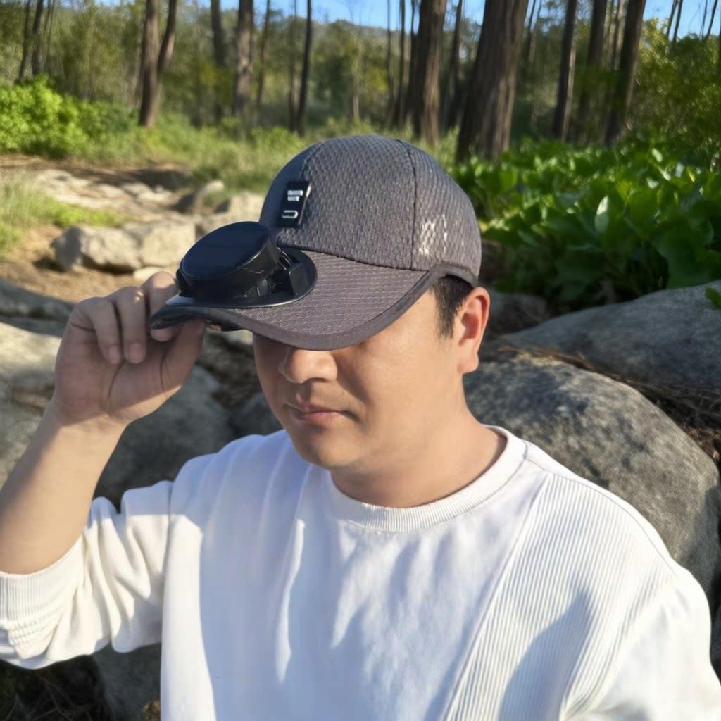 Solar-powered baseball cap with detachable solar fan and breathable honeycomb fabric Stornfield
