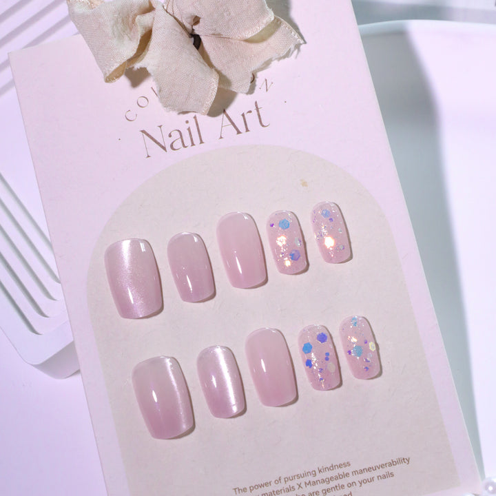 Elegant artificial nails with glitter details Stornfield