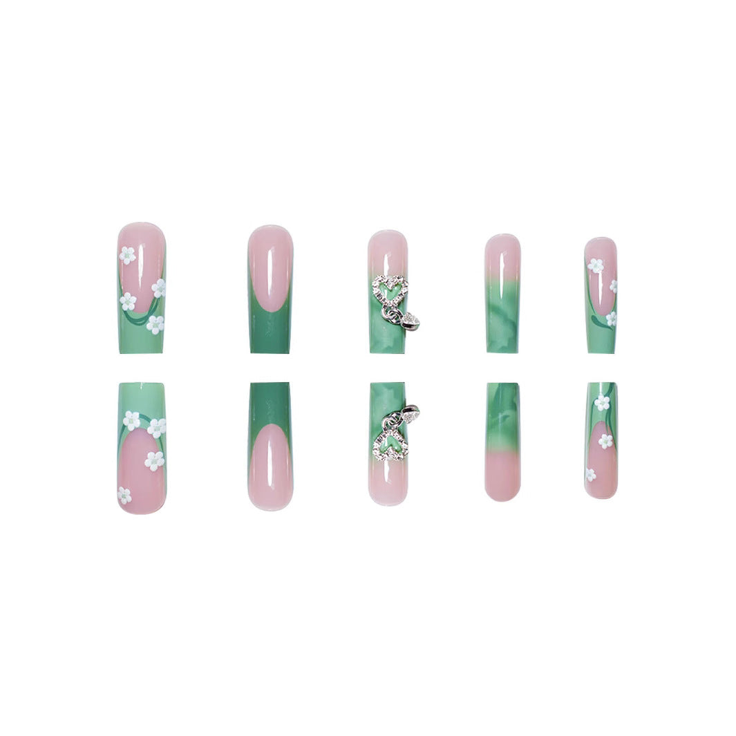 Decorative Floral Press-On Nail Enhancements Stornfield