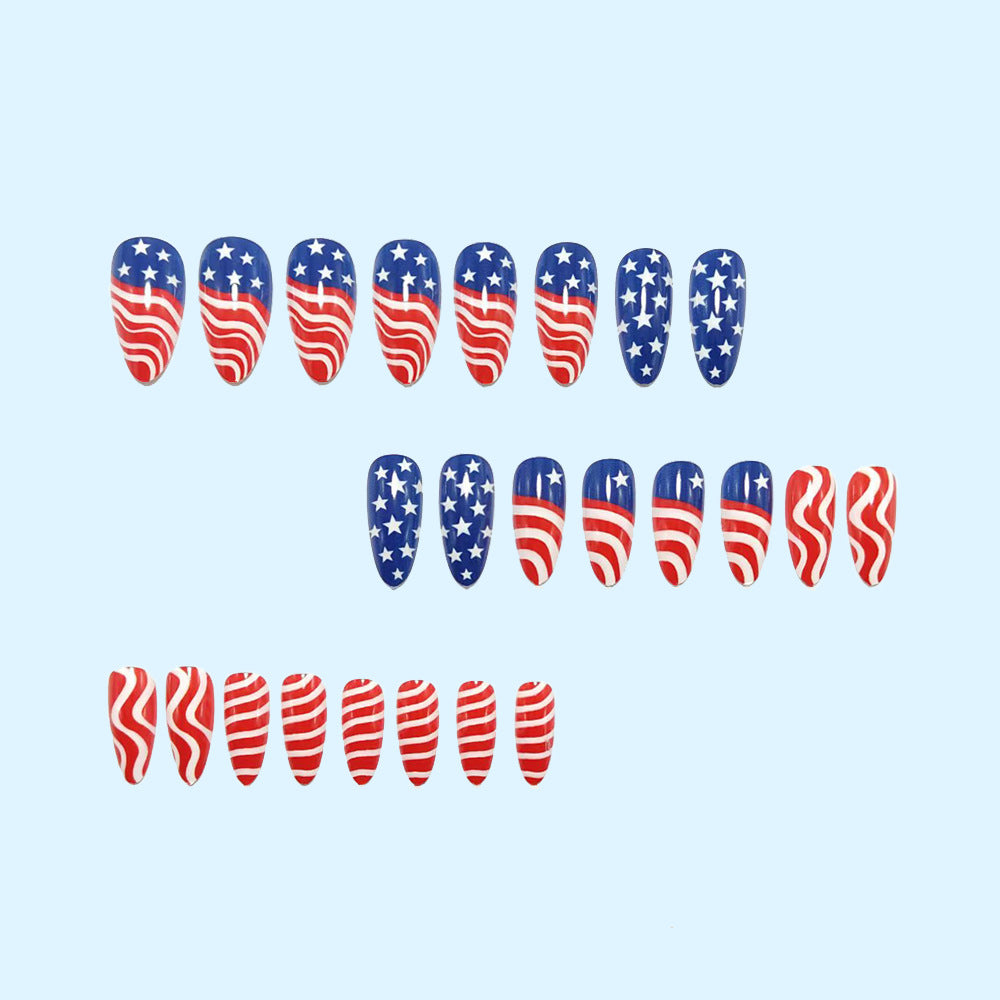 Creative artificial nails with patriotic design Stornfield