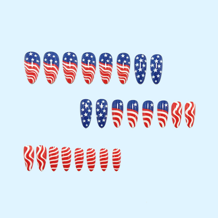 Creative artificial nails with patriotic design Stornfield