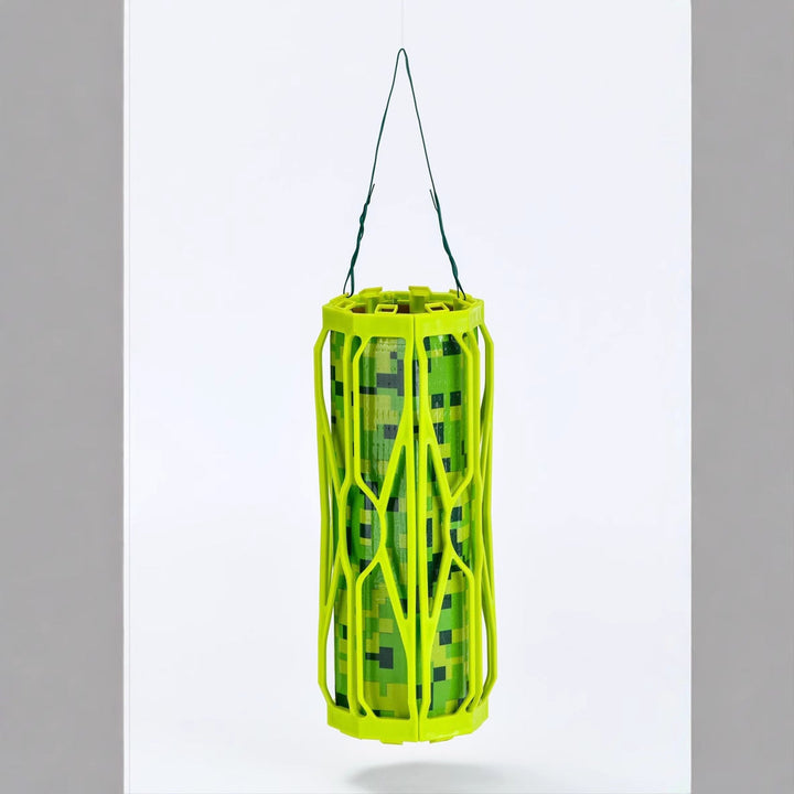 Hanging insect trap lantern with UV LED attractant and protective cage Stornfield