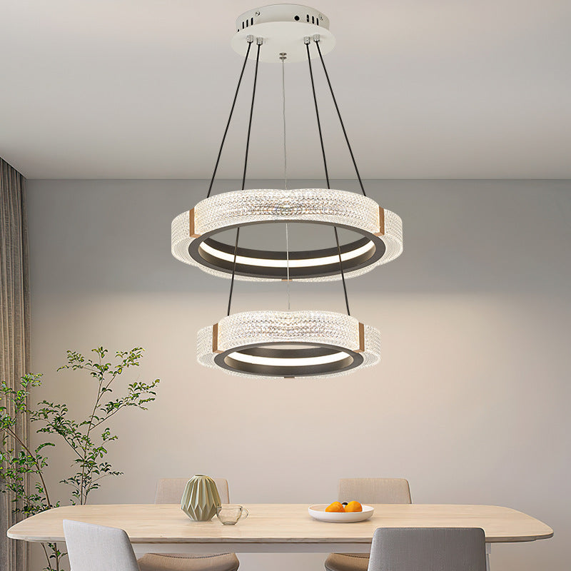 Elegant Double Ring Pendant Light