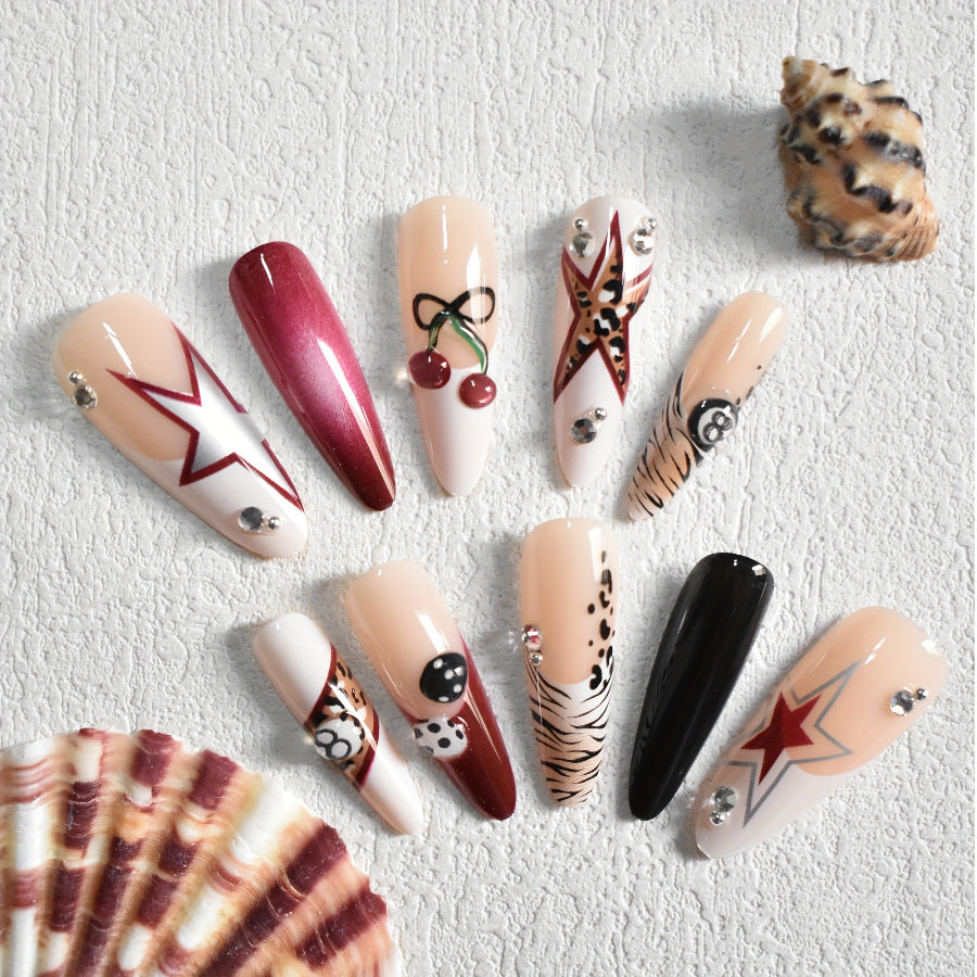 Artistic Stiletto Press-On Nail Set with Unique Designs Stornfield