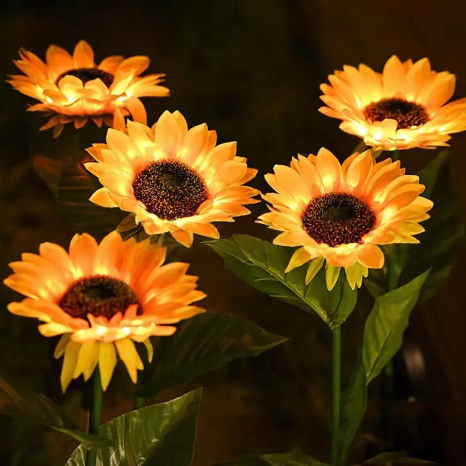 Solar-Powered Outdoor Garden Stake Lights With Realistic Sunflower Blooms And Waterproof Solar Controller Stornfield