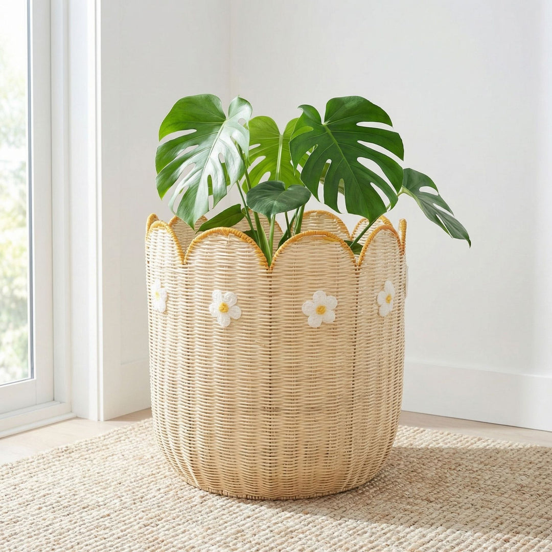 Decorative Scalloped Edge Woven Basket Stornfield