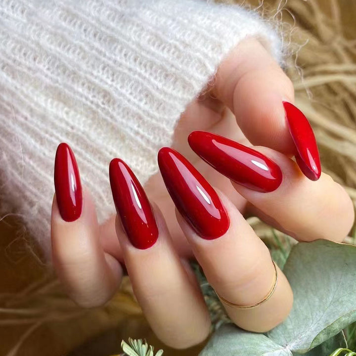 Glossy Stiletto Press-On Nail Set with Durable Adhesive Stornfield