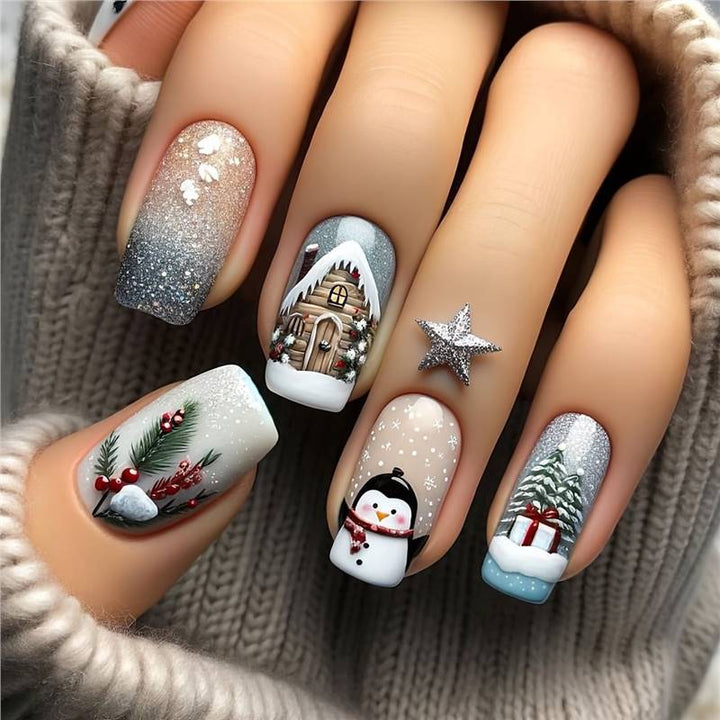 Winter-Themed Decorative Nail Art Stornfield