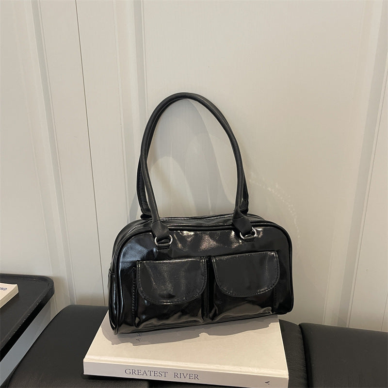 Stylish Patent Leather Handbag