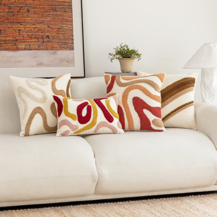Plush Faux Fur Ribbed Grid Square Throw Pillow with Channel-Quilt Texture