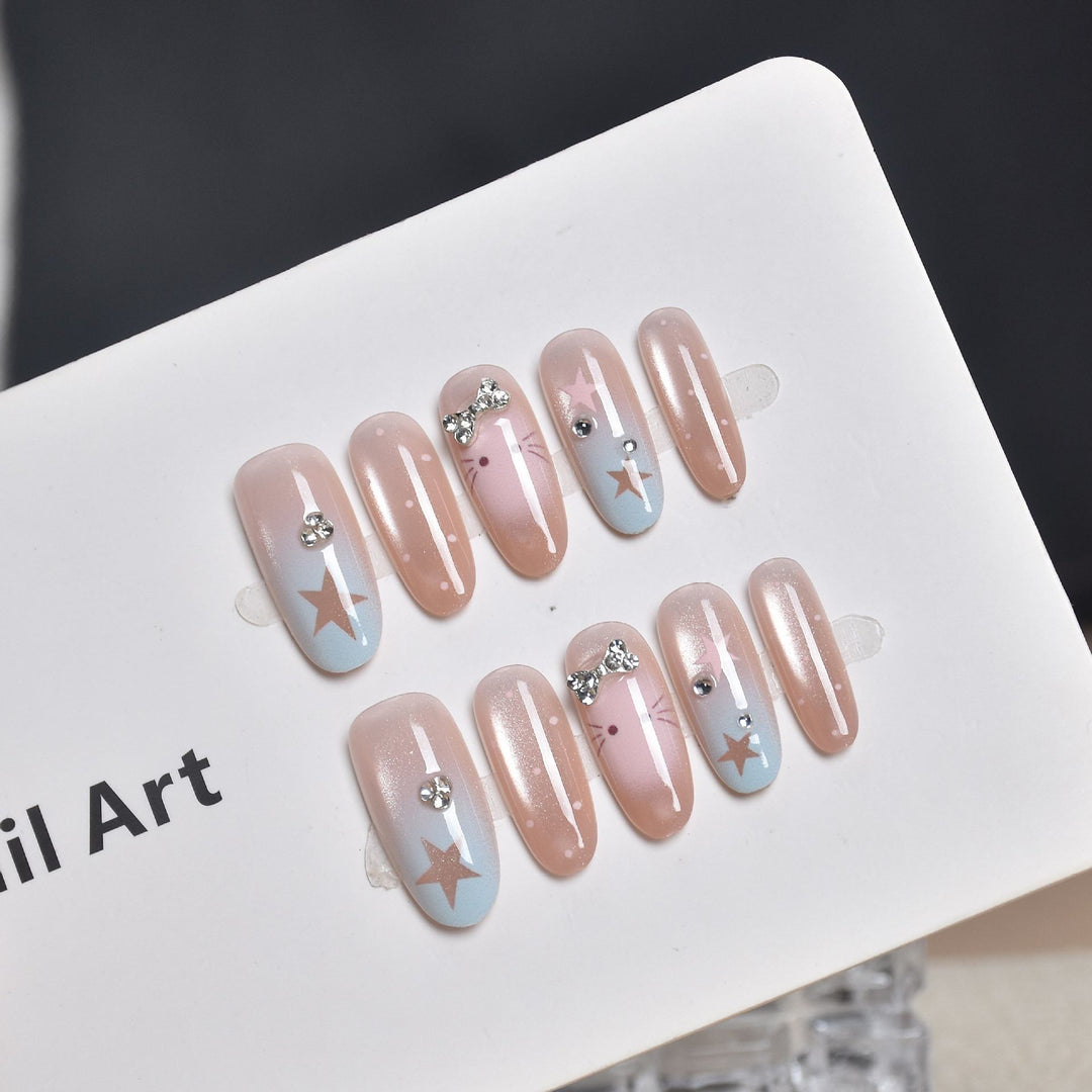 Star-Embellished Press-On Nail Extensions Stornfield