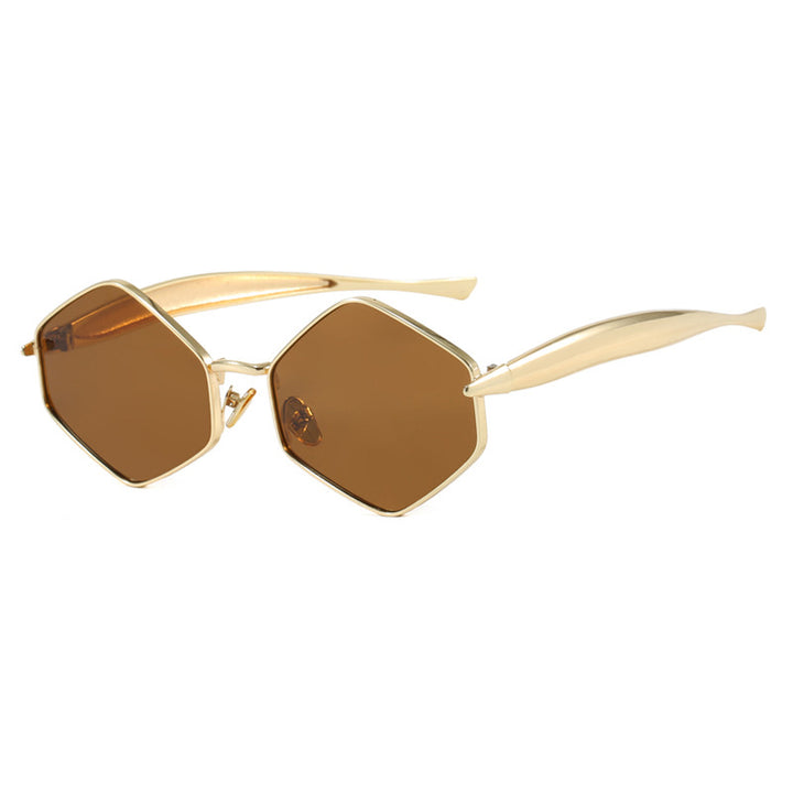 Women's hexagonal sunglasses with elegant metal frame and UV protection Stornfield