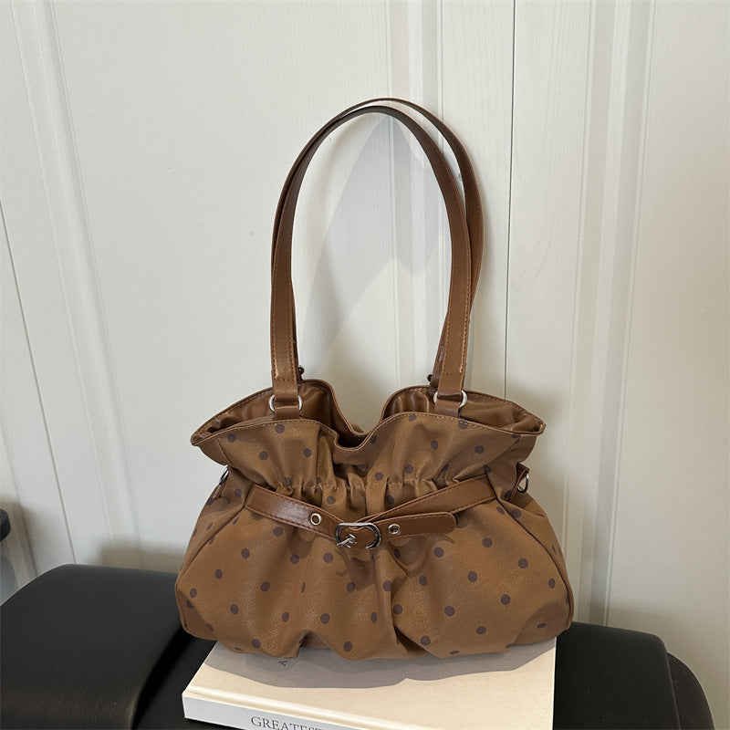 Polka Dot Pleated Handbag