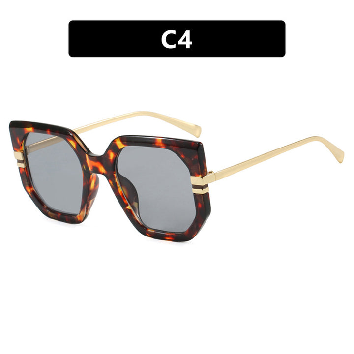 Women's geometric sunglasses with luxurious gold frame and polarized lenses Stornfield
