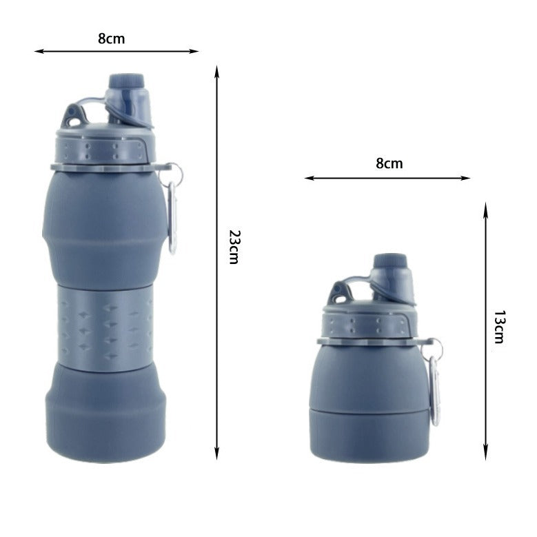 Women's collapsible silicone drinking bottle with practical clip Stornfield
