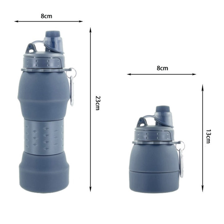 Women's collapsible silicone drinking bottle with practical clip Stornfield