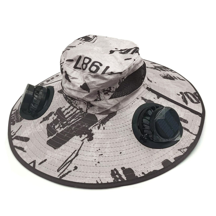 Sunscreen hat with dual USB fans, breathable mesh and adjustable chin strap Stornfield