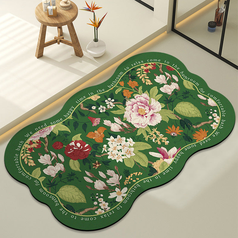 Botanical-Inspired Motivational Area Rug