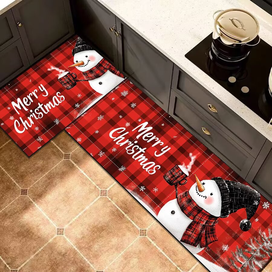 Christmas-Themed Kitchen Runner Mat for Home