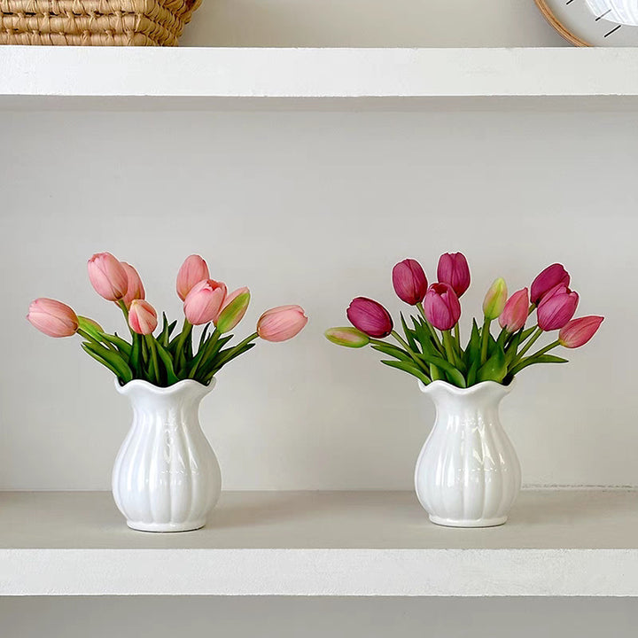 Ribbed Ceramic Flower Vase Stornfeild