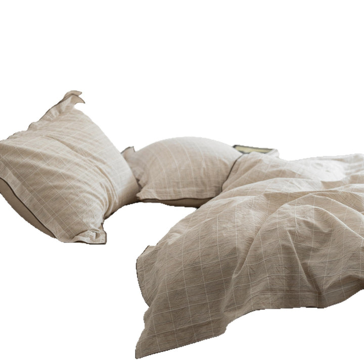 Linen Duvet Cover Set with Contrast Piping