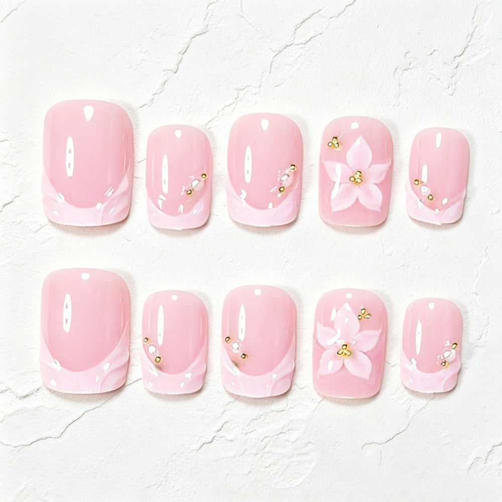 Floral Accented Press-On Nail Art Set Stornfield