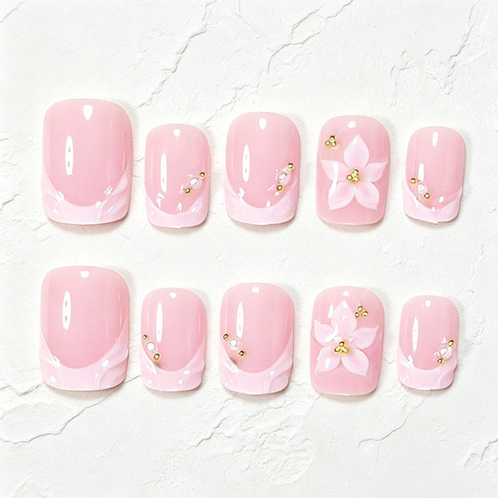 Floral Accented Press-On Nail Art Set Stornfield